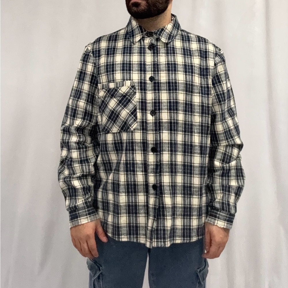 Zara Like New Plaid Button-Up Shirt Size L